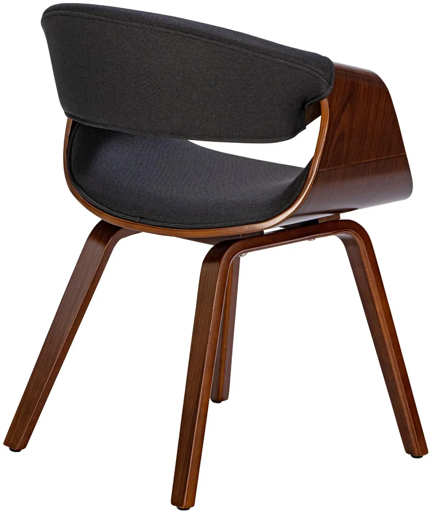 Organisateur de câbles Chaise de salle à manger fauteuil de bureau sans roulette assise en tissu noir pieds en bois FAL101549