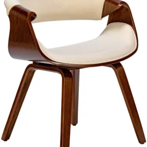 Professionnel Haute Qualité Chaise de salle à manger fauteuil de bureau sans roulette assise en tissu crème pieds en bois...