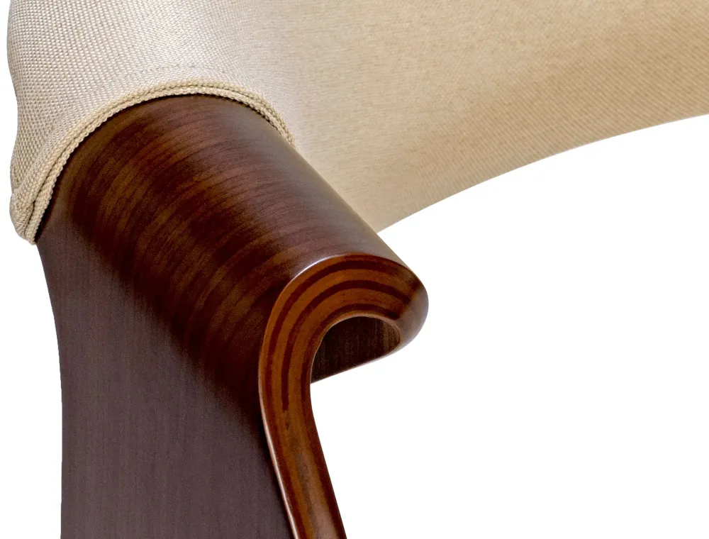 Professionnel Haute Qualité Chaise de salle à manger fauteuil de bureau sans roulette assise en tissu crème pieds en bois...