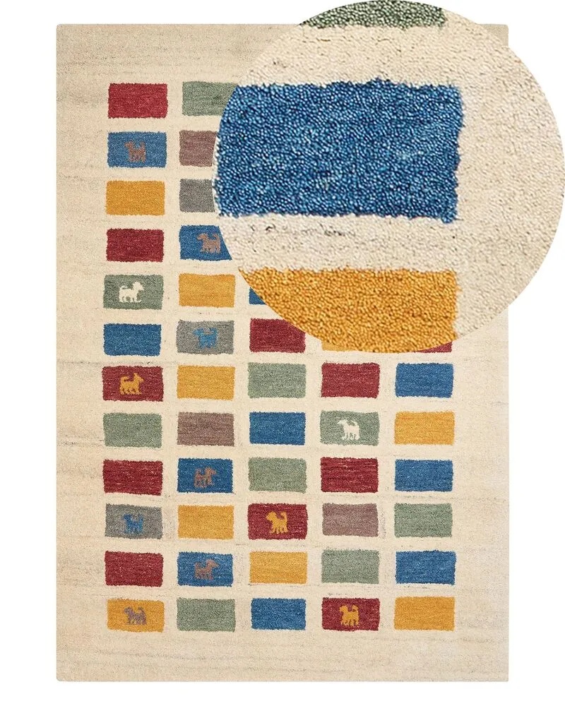 Vloerkleed gabbeh meerkleurig 140 x 200 cm MURATLI