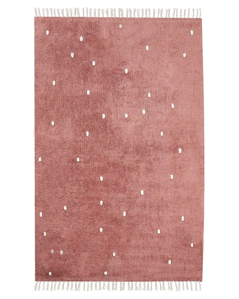 Vloerkleed katoen lichtrood 140 x 200 cm ASTAF