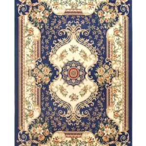 Vloerkleed rétro donkerblauw 140 x 200 cm GAZIANTEP