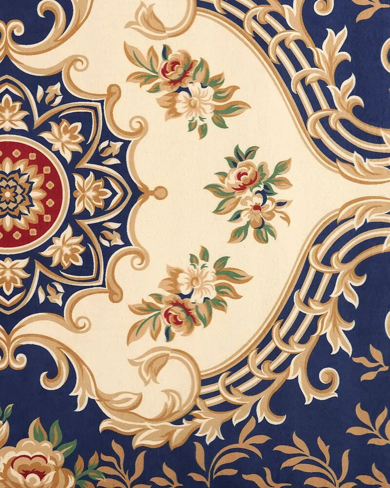 Vloerkleed rétro donkerblauw 140 x 200 cm GAZIANTEP