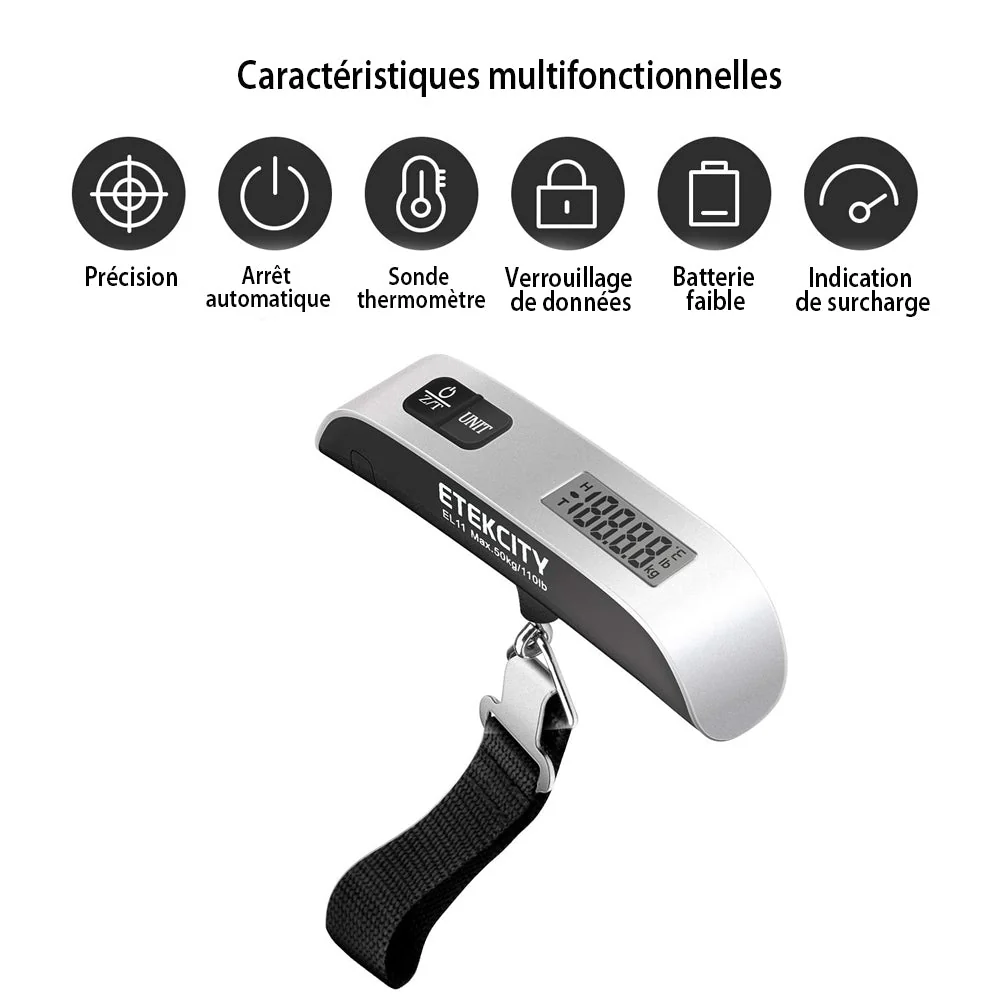 Balance numérique portable, batterie incluse