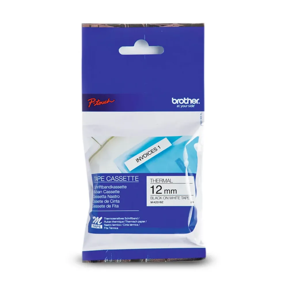 BROTHER MK231 Originale Ruban Non Laminé Blanc avec Texte Noir