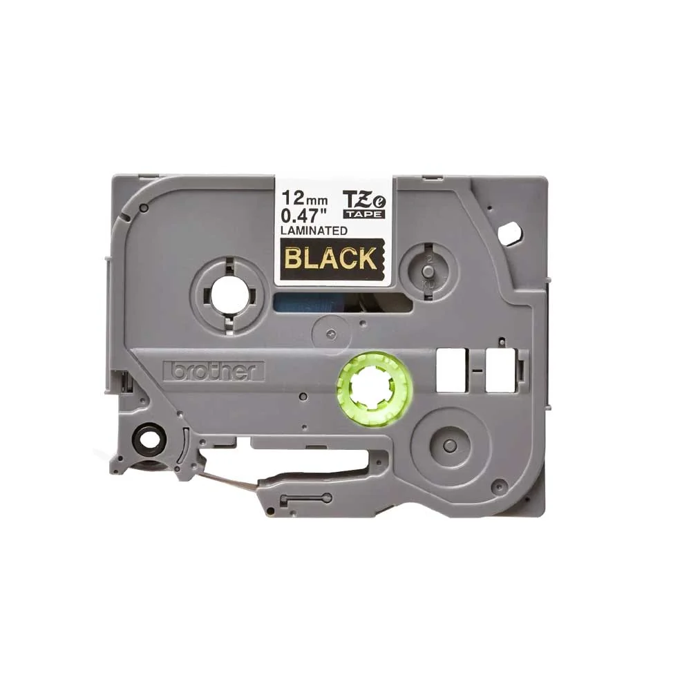 Brother - Cassette à ruban TZe-334 pour étiqueteuse Brother | 12mm x 8m | Doré sur Noir - TZE334