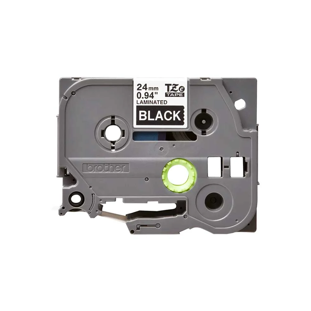 Brother - Cassette à ruban TZe-355 pour étiqueteuse Brother | 24mm x 8m | Blanc sur Noir - TZE355