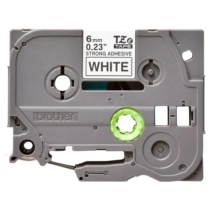 Brother - Cassette à ruban TZe-S211 pour étiqueteuse Brother | 6mm x 8 m | Noir sur Blanc - TZES211