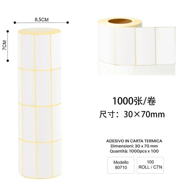 CARTA ADESIVE MISURA:30*70MM 1000/PZ