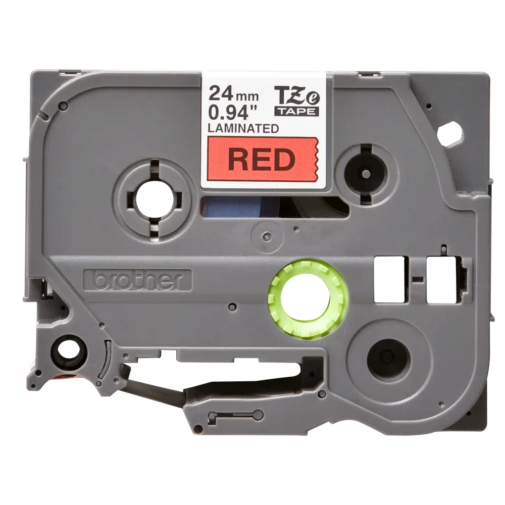 Cassette originale à ruban pour étiqueteuse Brother 24mm noir sur rouge - TZe-451