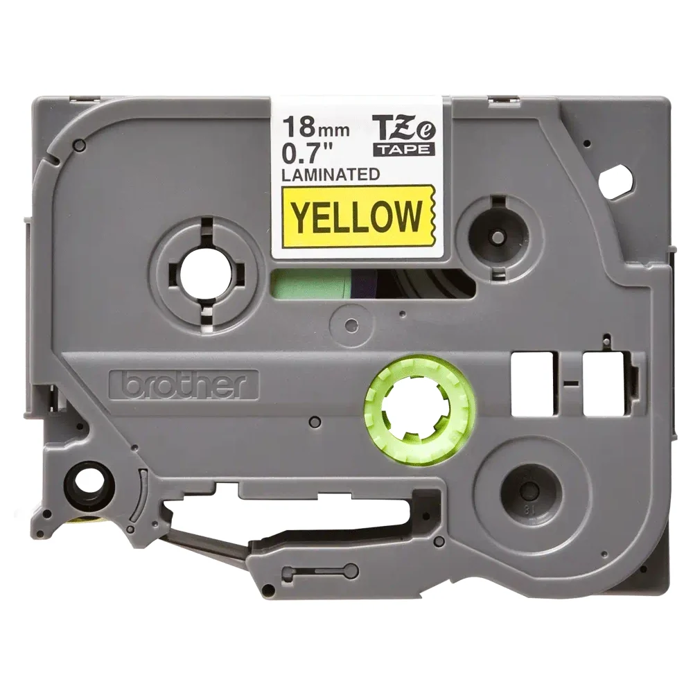 Cassette originale à ruban pour étiqueteuse Brother 18mm noir sur jaune - TZe-641