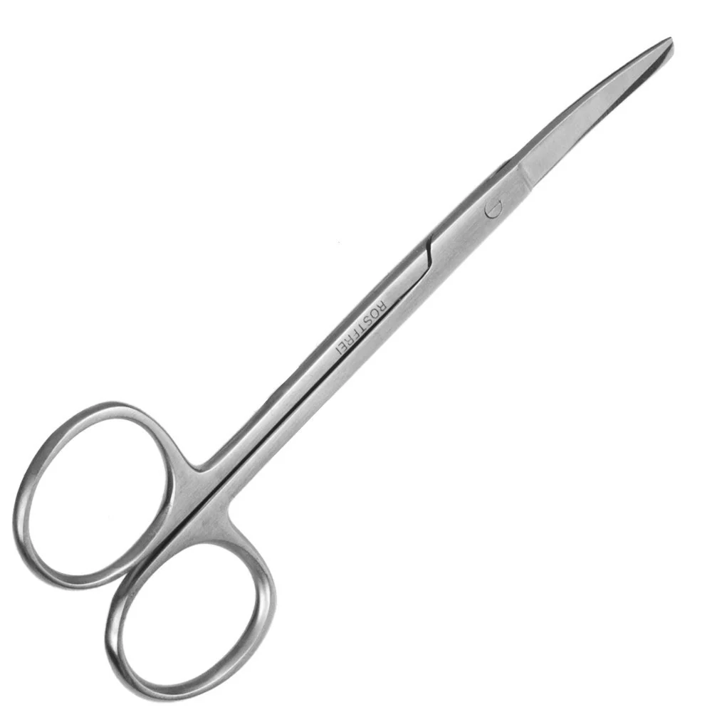 Ciseaux courbés - pointu / émoussé - 11,5 cm - lame courbée