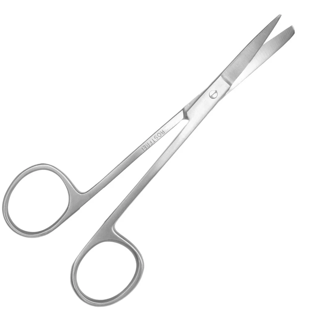 Ciseaux courbés - pointu / émoussé - 11,5 cm - lame courbée