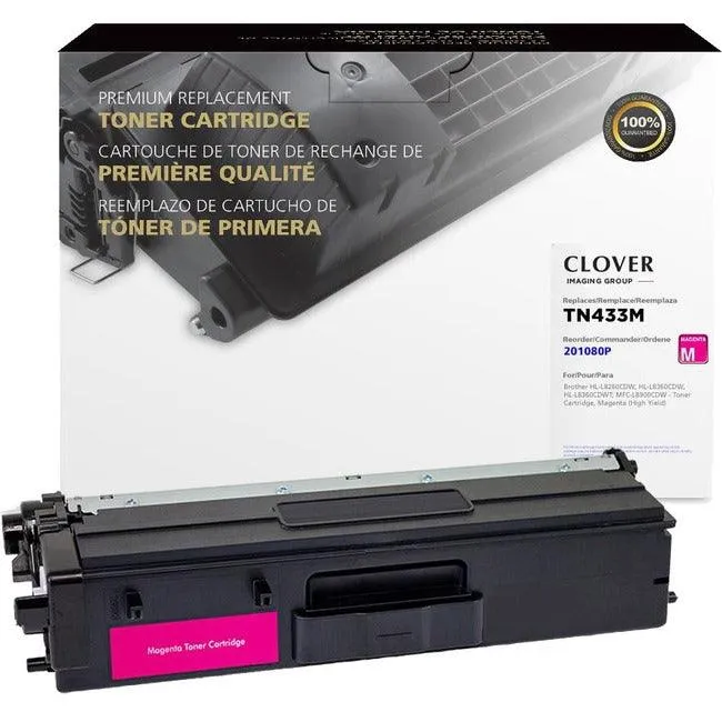 Cartouche de toner remise à neuf Clover Technologies - Alternative pour Brother TN433M - Magenta Clover Technologies Group...