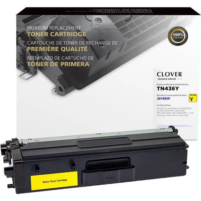 Cartouche de toner remise à neuf Clover Technologies - Alternative pour Brother TN436Y - Jaune Clover Technologies Group, LLC