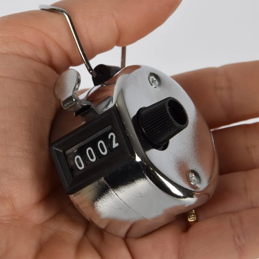 Compteur manuel | Comptoir | Compteur de points | 45g | analogique| métal | Avec anneau de pouce pour une utilisation faci...