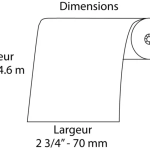 Rouleaux Bond 1pli 2 1/4" x 2 3/4" - Longueur 145' Fournitures Big Ben