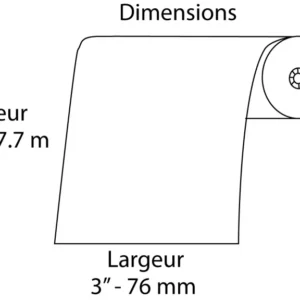 Rouleaux Bond 1pli 3" x 3" - Longueur 155' Fournitures Big Ben
