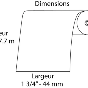 Rouleaux Bond 1pli 1 3/4" x 3" - Longueur 155' Fournitures Big Ben