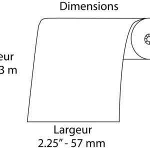 Rouleaux Thermique 2.25" x 1 7/8" - Longueur 75' Fournitures Big Ben