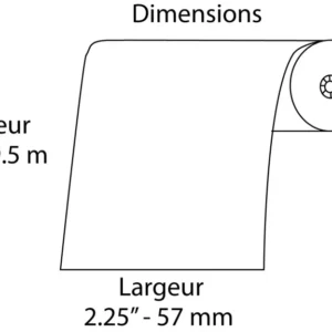 Rouleaux Thermique 2.25" x 1 1/2" - Longueur 60' Fournitures Big Ben