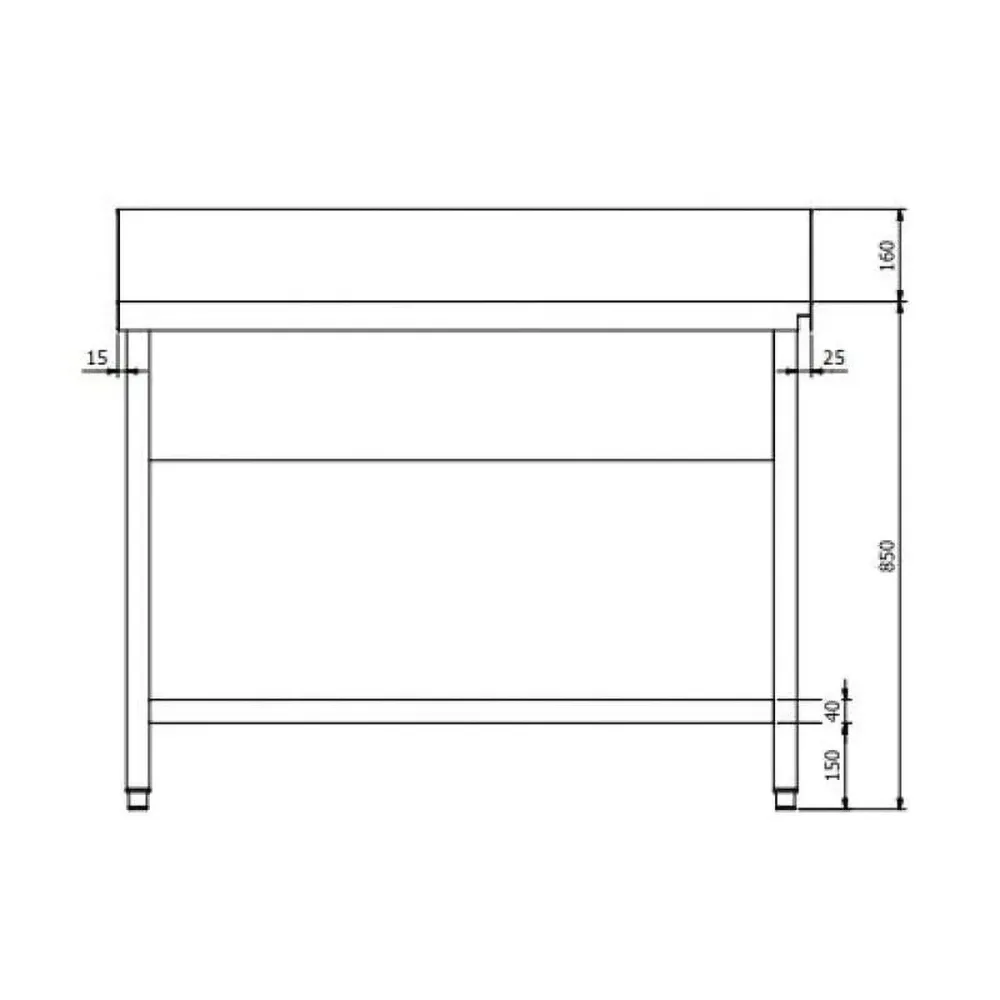 Table d’entrée PROFI 1200 x 700 droite pour HSM ECO, PROFI & HYPRO GastroHero