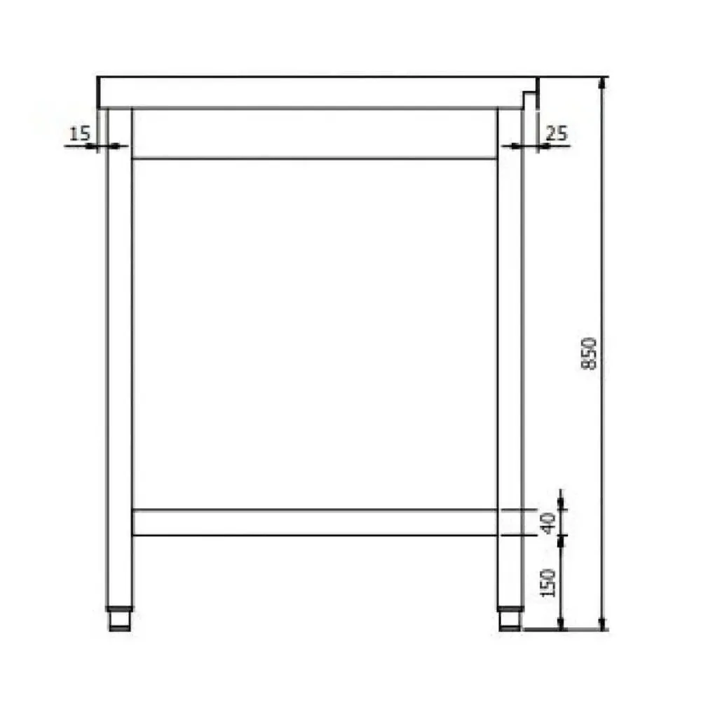 Table de sortie PROFI 700 x 700 droite pour HSM ECO, PROFI & HYPRO GastroHero