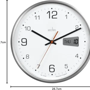 Horloge murale Acctim Kalendar à affichage numérique LCD silencieux