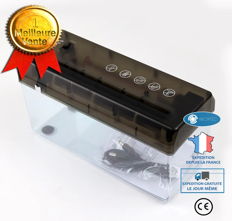 INN® antidérapant tampon en caoutchouc bureau USB déchiqueteuse de papier électrique petite A4 déchiqueteuse de papier cré...