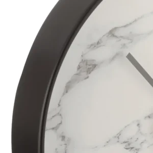 J-Line Marmer klok - kunststof - zwart - ⌀ 40 cm