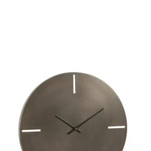 J-Line Rond klok - metaal - donkergrijs - S - ? 50.5 cm