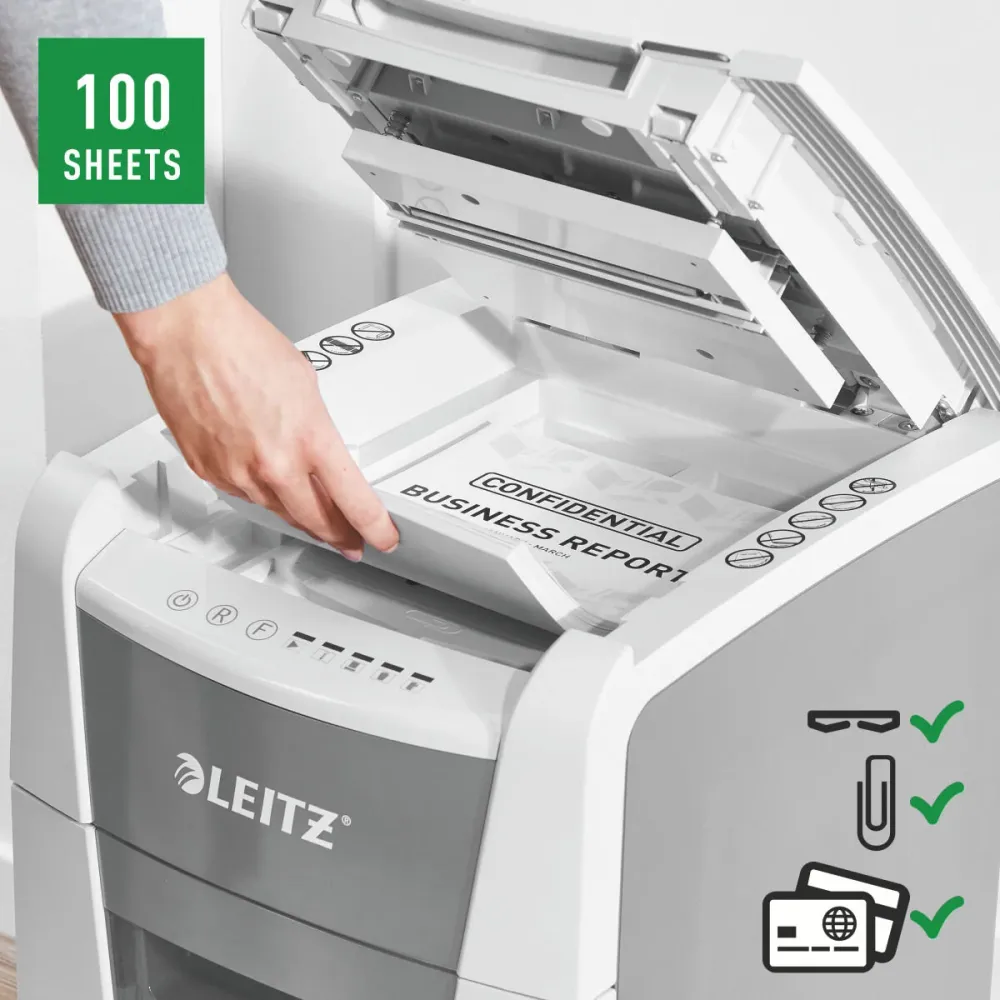 Déchiqueteuse de Papier Coupe Fine Leitz IQ 100 Autofeed