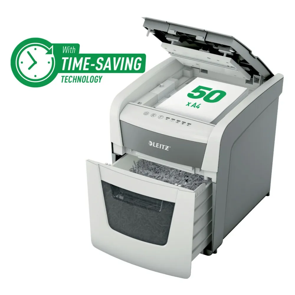 Déchiqueteuse de Papier Leitz IQ Autofeed 50X P4 20 L