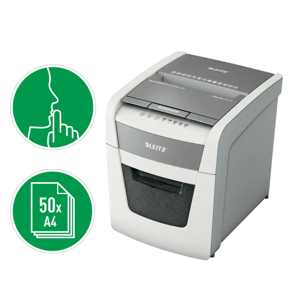 Déchiqueteuse de Papier Leitz IQ Autofeed 50X P4 20 L