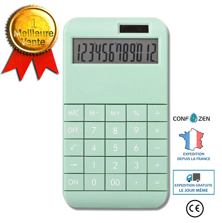 Ordinateur à énergie solaire, multifonction, grand écran boutons, fournitures de bureau, étudiants, examens, calculatrices po