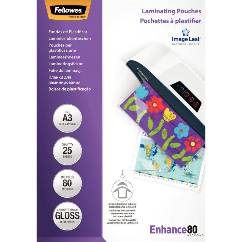 Pack de 25 pochettes à plastifier A3 80 microns