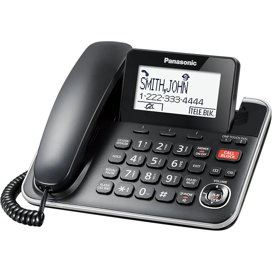 Panasonic Système téléphonique avec 1 combiné filaire et 2 combinés sans fil KX-TGF872B
