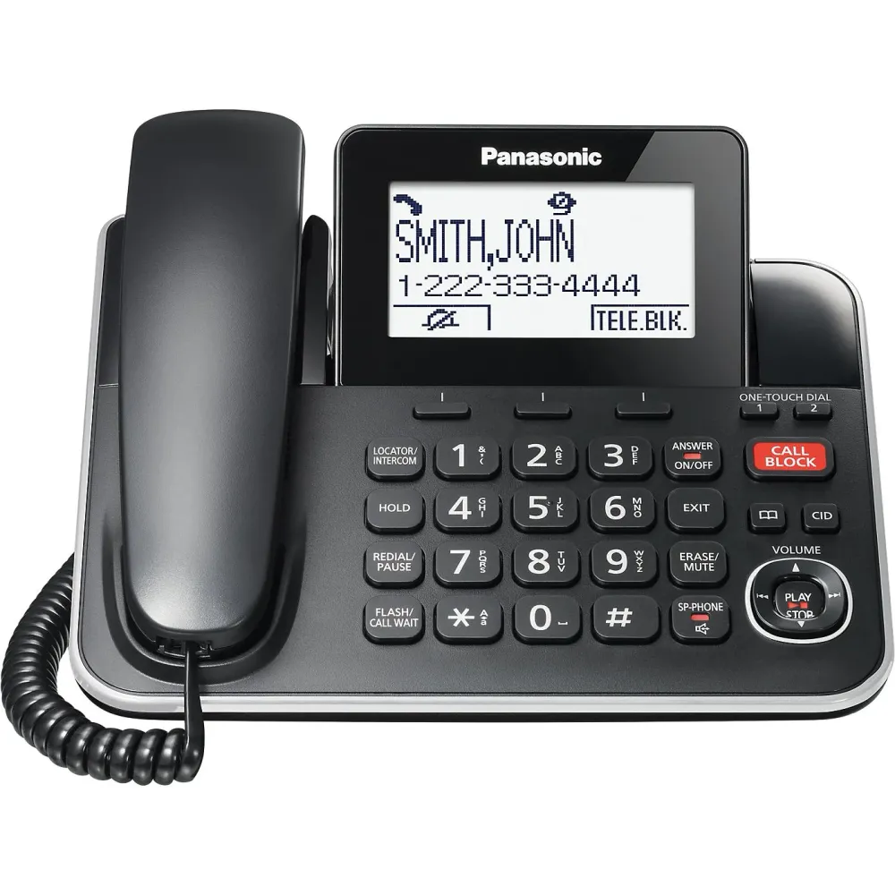 Panasonic Système téléphonique avec 1 combiné filaire et 1 combiné sans fil KX-TGF870B