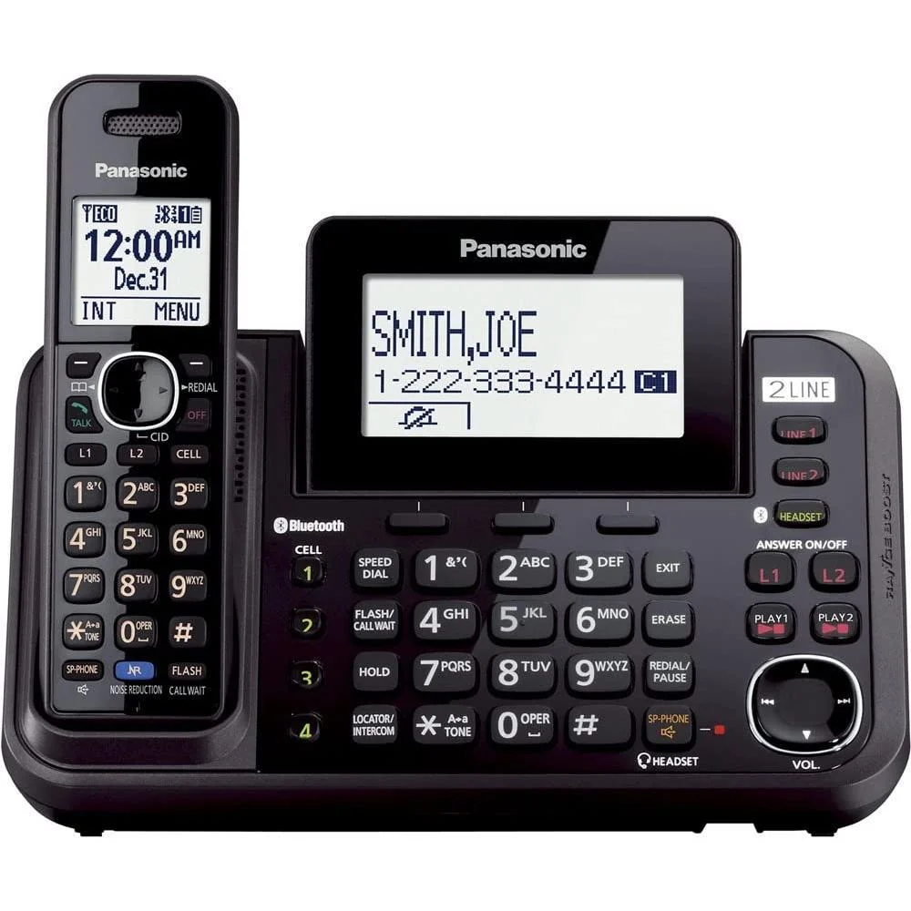 Panasonic Téléphone sans fil à 2 lignes avec liaison cellulaire et 1 combiné KX-TG9541B