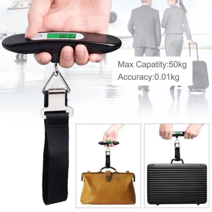 TD® Peseuse à bagages balance portable 50kg balance à bagages paquet express à domicile appelé balance portable électronique