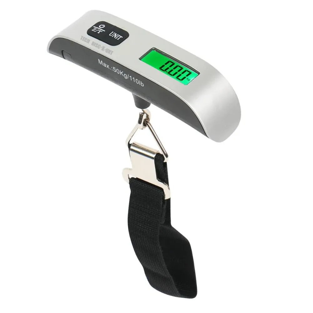 TD® Portable mini balance à bagages électronique portable 50kg ménage affichage LED de haute précision crochet simple mult...