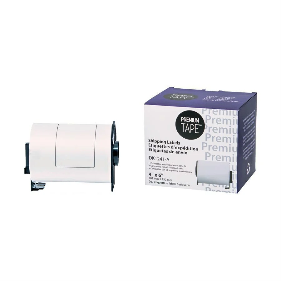 Brother DK1241 Étiquettes de papier 4'' x 6'' (1 x 200) 2/pqt *LIVRAISON GRATUITE Premium Tape