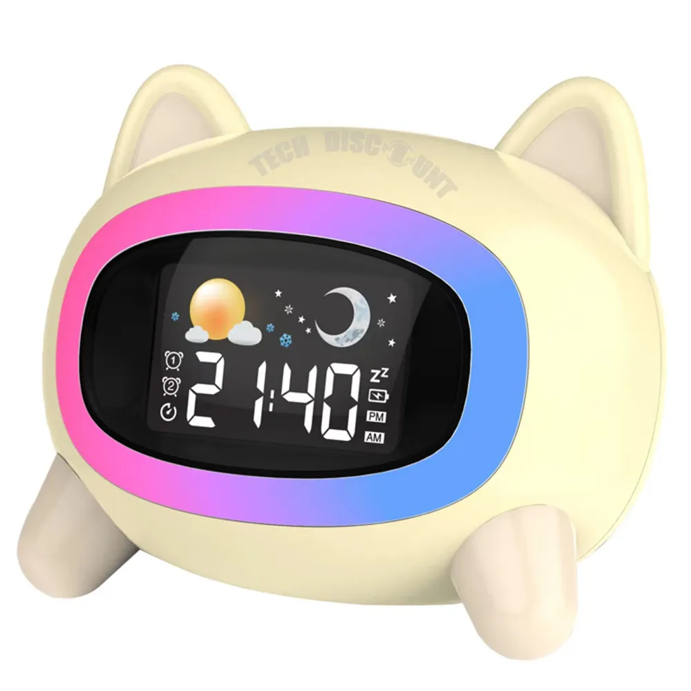 TD® Réveil de charge intelligent dessin animé créatif horloge d'entraînement au sommeil chambre d'enfant bureau réveil lum...