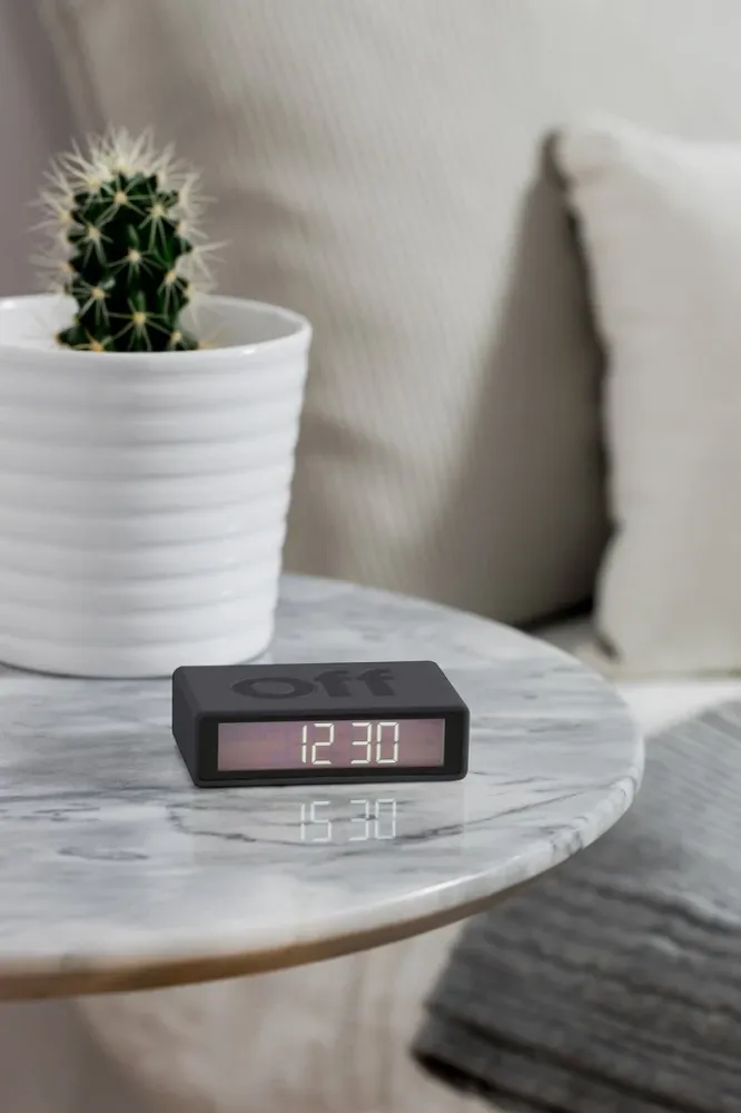 Réveil Flip Classic Lexon - Gris foncé