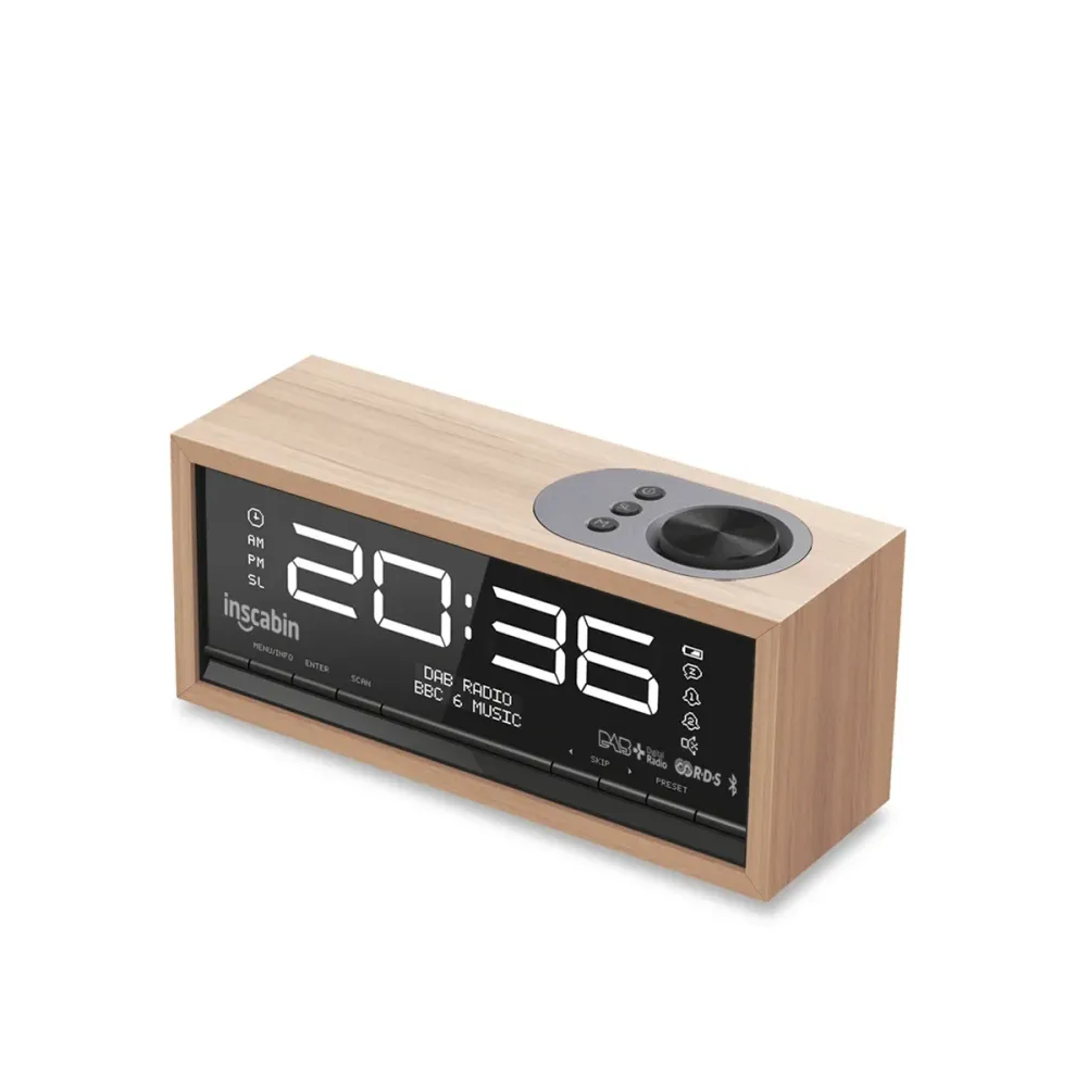 Réveil radio numérique DAB+ FM Bluetooth design orange pour chambre bureau cuisine