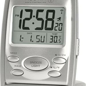 Réveil de voyage multifonction LCD radiocommandé Acctim 71707 Vista MSF