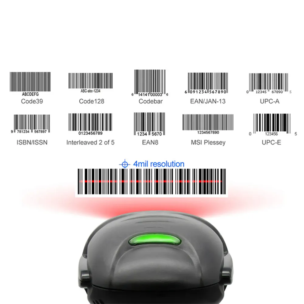 TD® Scanner de codes-barres portatif filaire unidimensionnel Scanner de codes-barres de stockage hors ligne USB de grande...