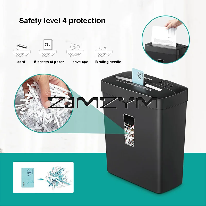 5 Sheet Automatic Paper Shredder Cross Cut Low Noise Card Shredder 13L Trash Can Disc Staple EU Plug 220