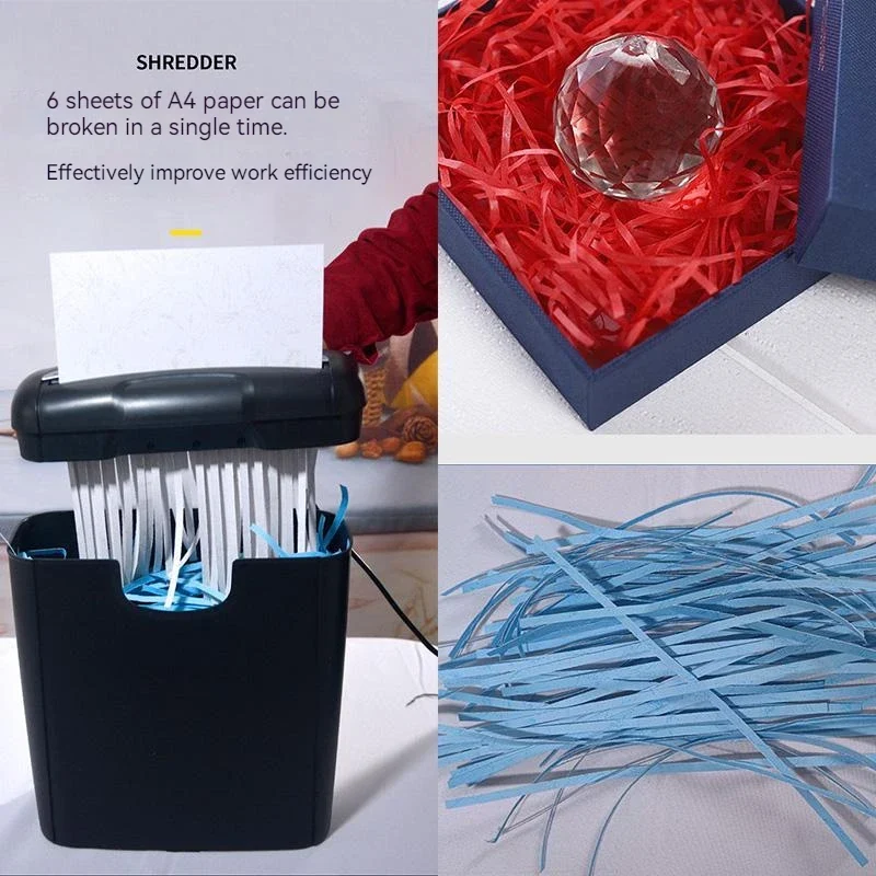 Small Size A4 Shredder Grinder Office Household Paper Cutter Mini Gear Electric Automatic Bill Shredder Office Electronics