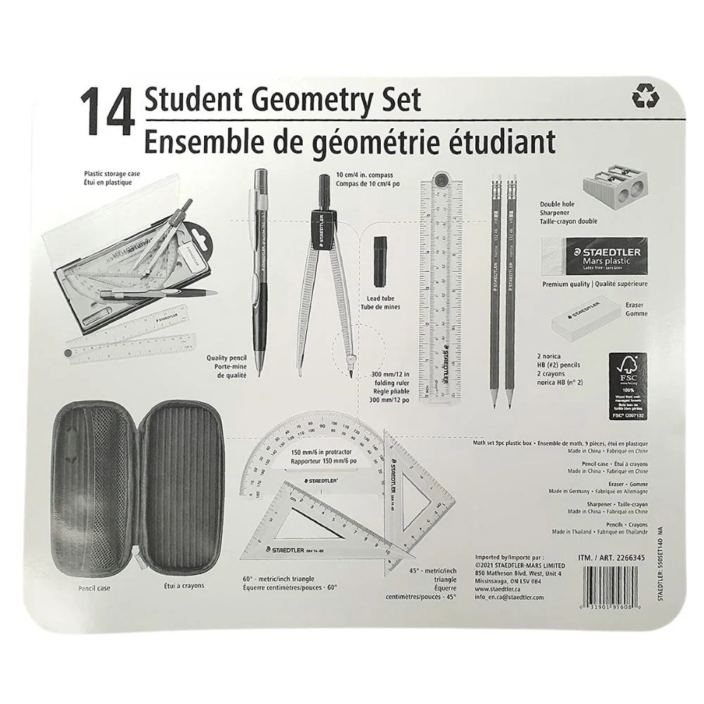 Staedtler - Ensemble 14 pièces pour géométrie Steadtler